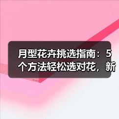 月型花卉挑选指南：5个方法轻松选对花，新手必看（图1）
