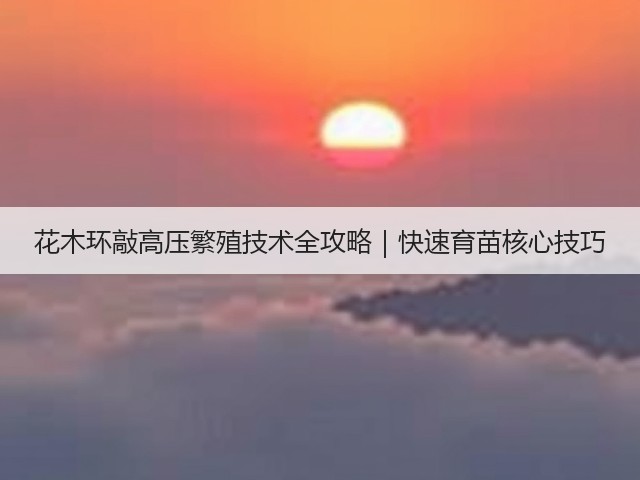 花木环敲高压繁殖技术全攻略|快速育苗核心技巧 花木环敲高压繁殖技术全攻略|快速育苗核心技巧