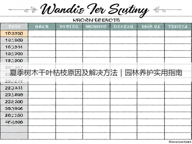 夏季树木干叶枯枝原因及解决方法|园林养护实用指南 夏季树木干叶枯枝原因及解决方法|园林养护实用指南