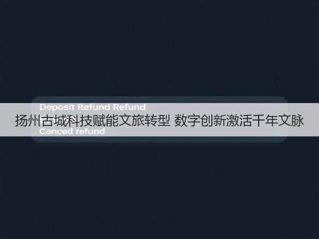 扬州古城科技赋能文旅转型 数字创新激活千年文脉 扬州古城科技赋能文旅转型 数字创新激活千年文脉